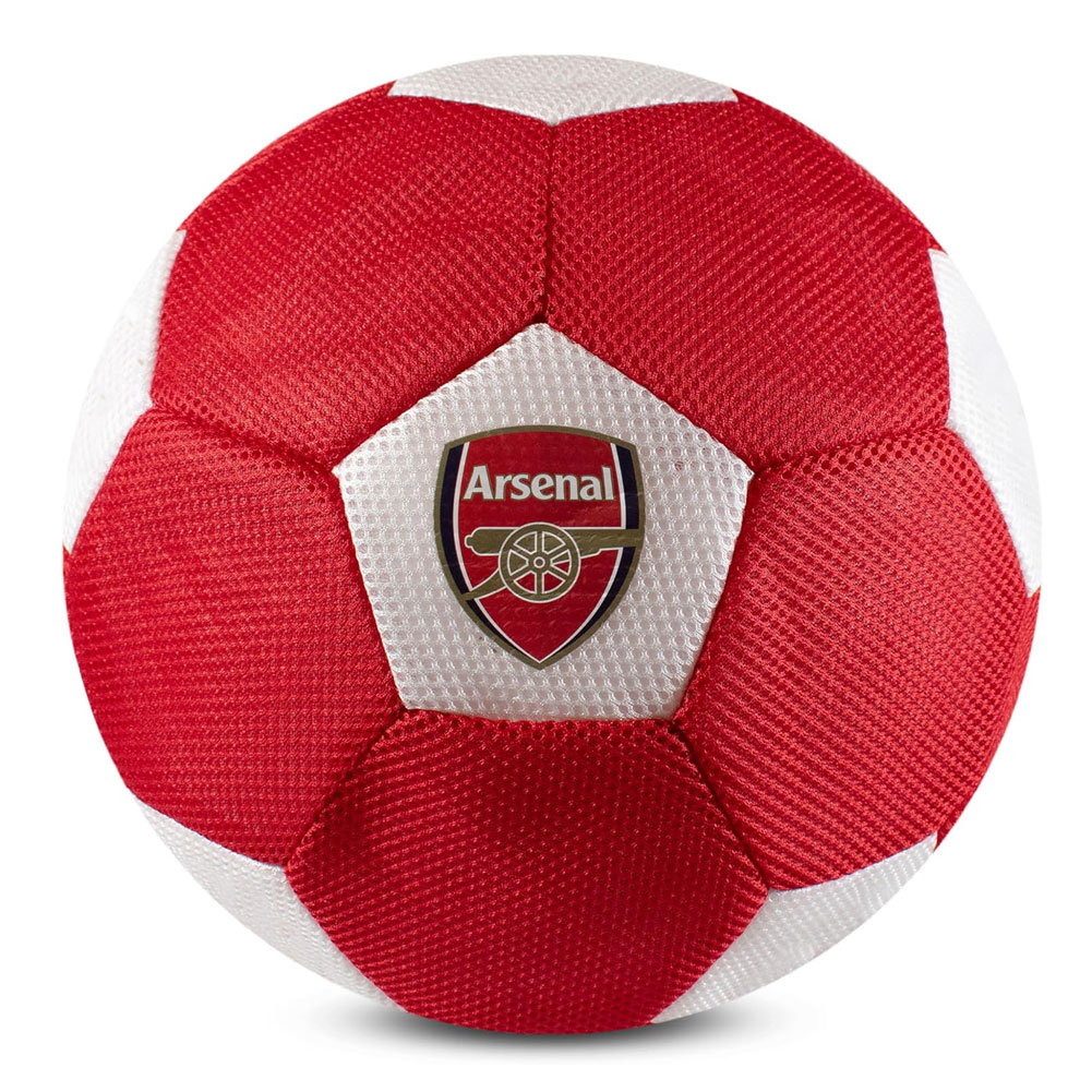 Arsenal FC red and white 14 inch mesh ball with full colour Arsenal crests