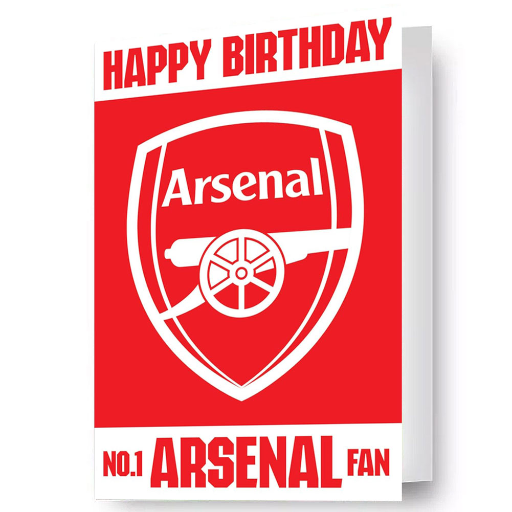 Arsenal FC 3D lenticular birthday card with a moving Arsenal crest and a vibrant stadium image