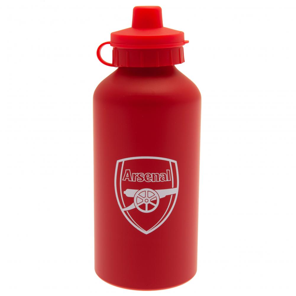 Arsenal FC matt red 500ml aluminium drinks bottle with the Arsenal crest and a flip top cap