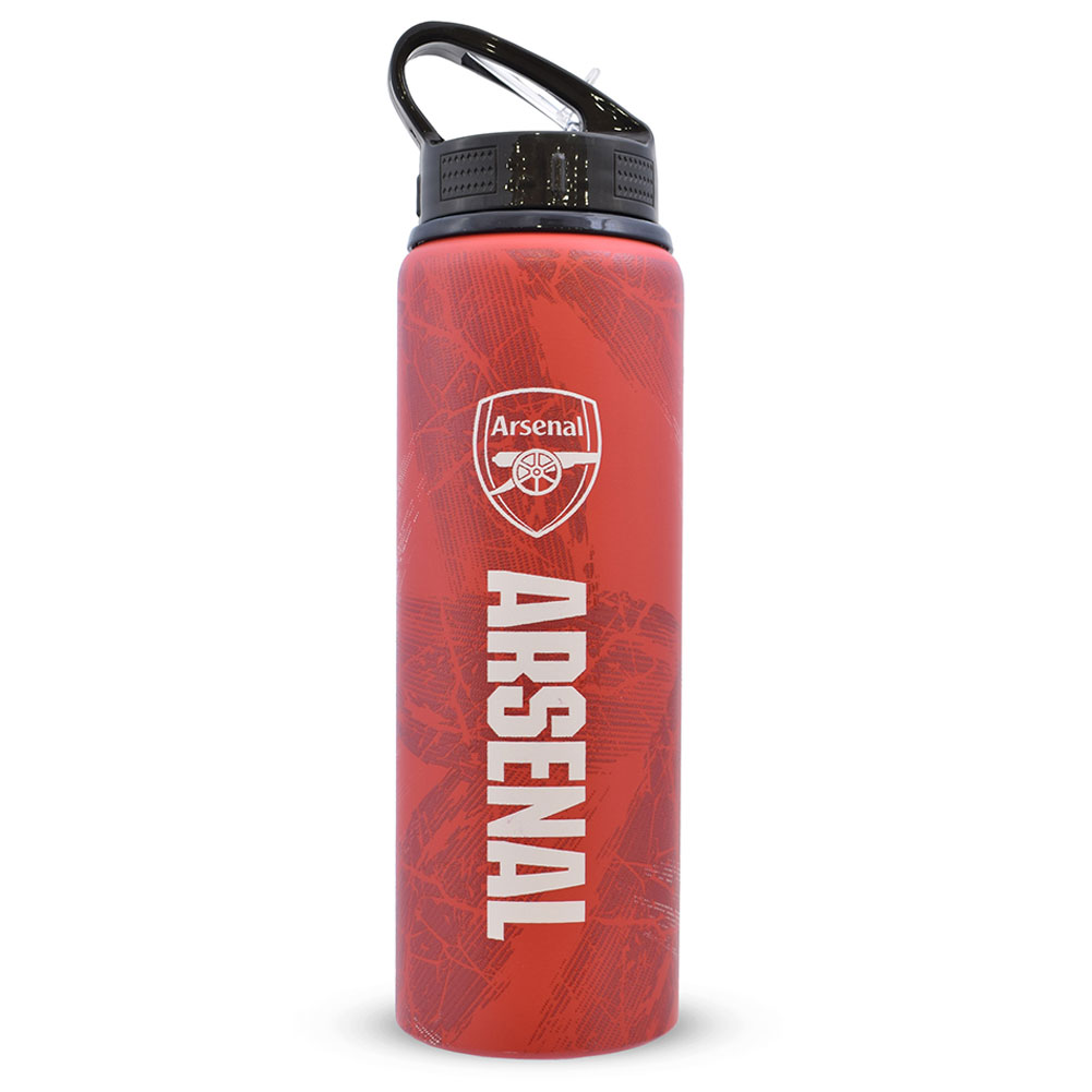 Arsenal FC 750ml HD printed stainless steel drinks bottle with the Arsenal crest and text in white