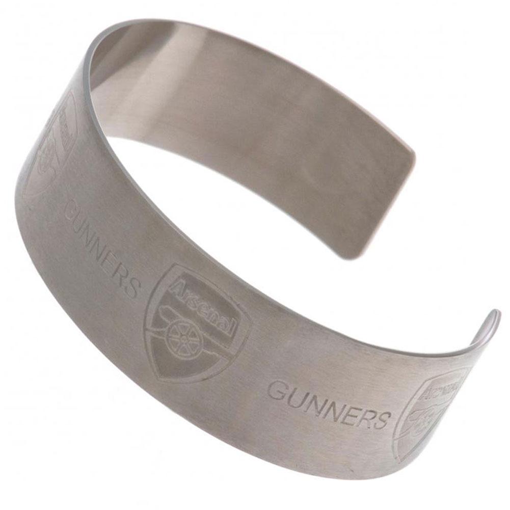 Arsenal FC stainless steel bangle engraved with the club crest and Gunners text