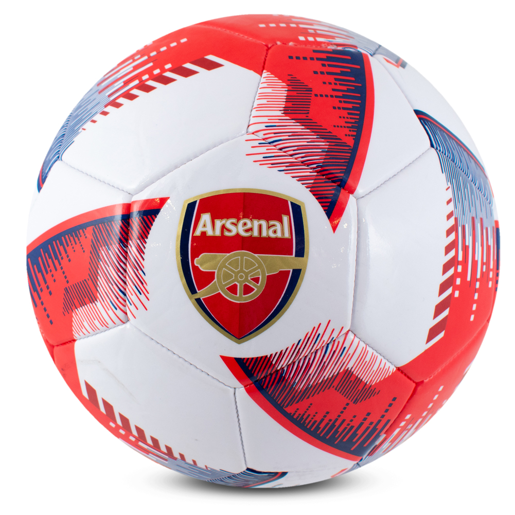 Arsenal FC red and white Blitz design Size 5 football with a full colour Arsenal crest