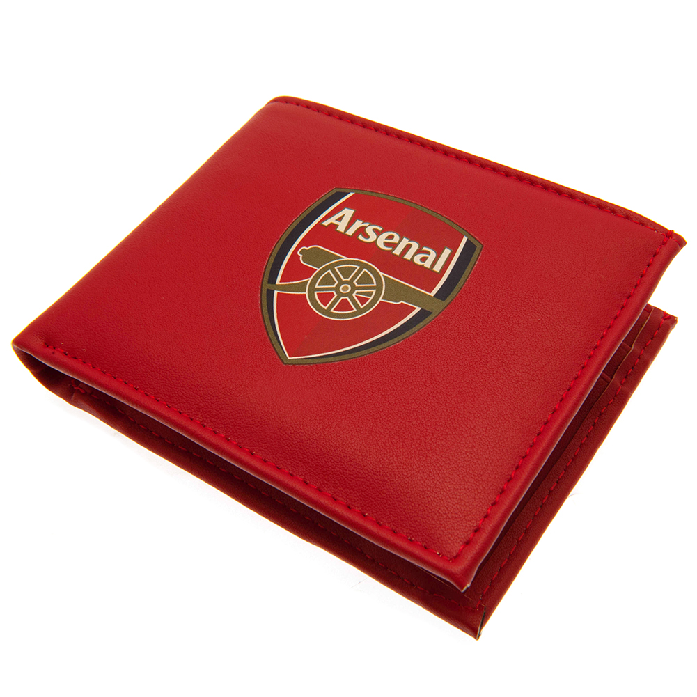 Arsenal FC coloured PU wallet with a large printed club crest