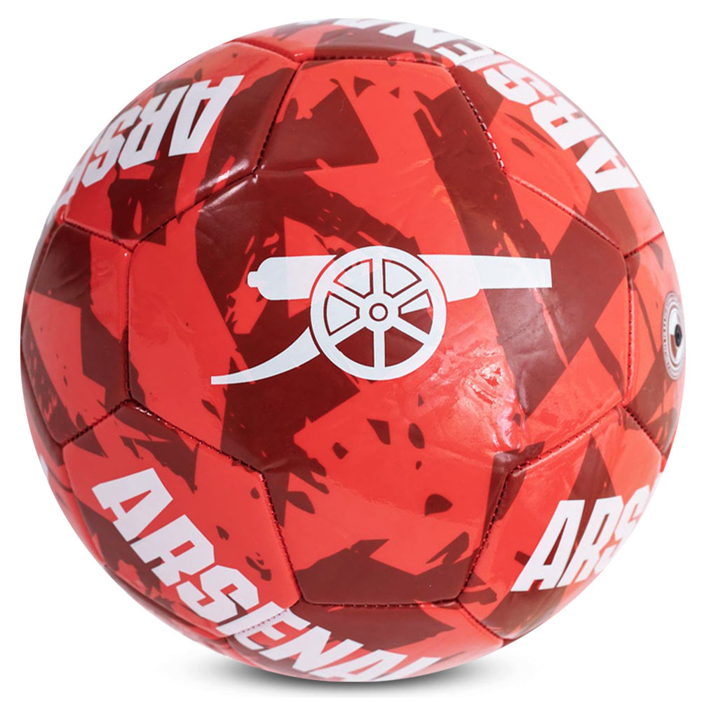 Arsenal FC red graffiti design Size 5 football with a white Arsenal crest