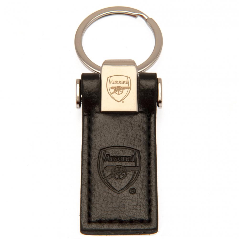 Arsenal FC executive leather key fob with a metal keeper top