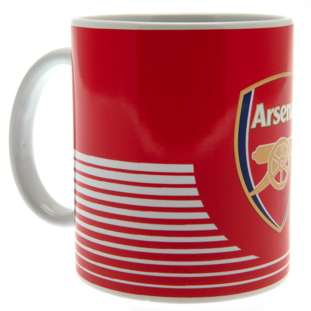 Arsenal FC ceramic mug with a Linea design, a full colour club crest and a white handle
