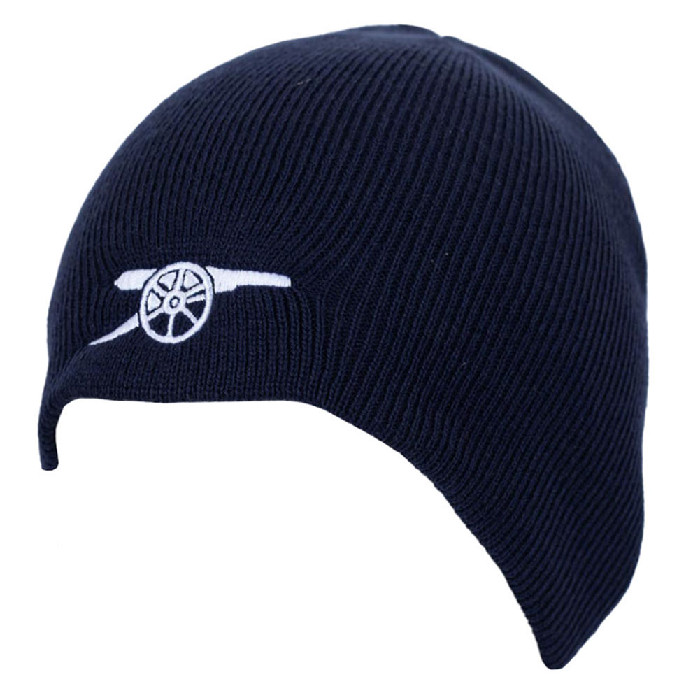 Arsenal FC navy dome style knitted beanie with an embroidered Gunners club crest