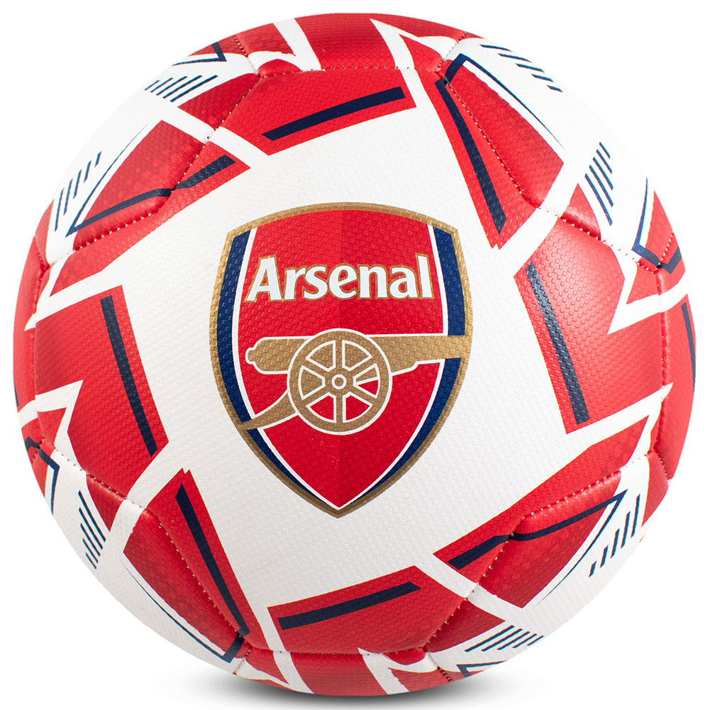 Arsenal FC Nova football in white and red with a full colour Arsenal crest and textured panels