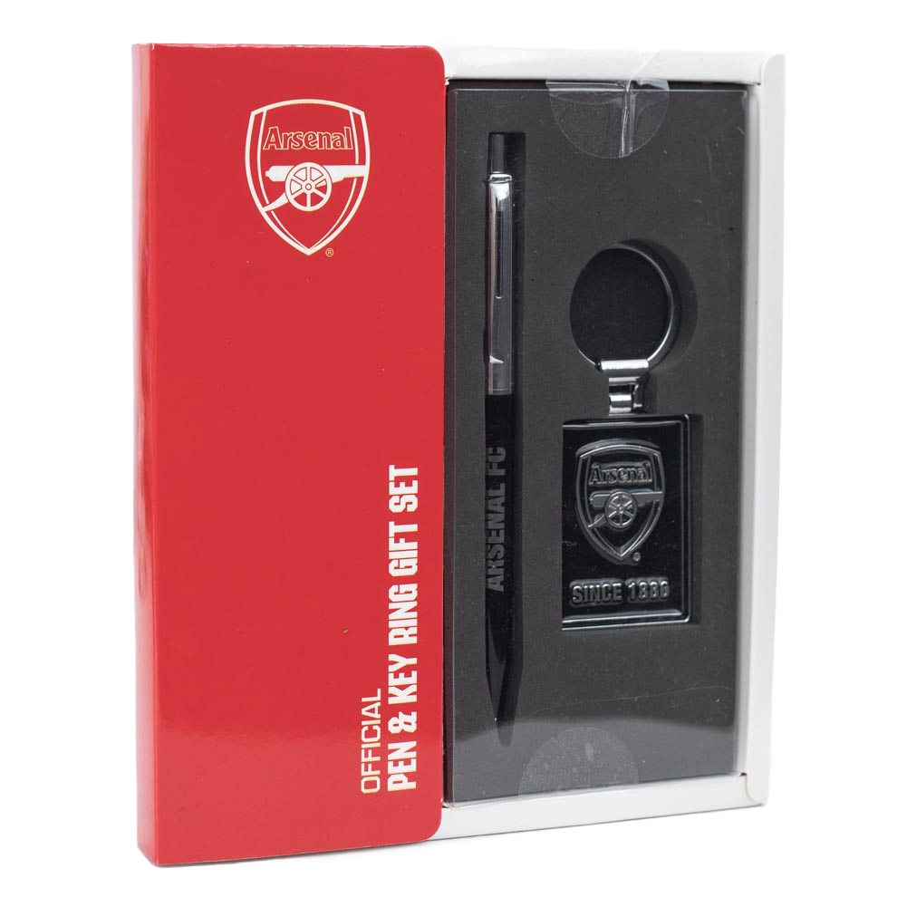 Arsenal FC executive pen and large rectangle keyring gift set in a gift box