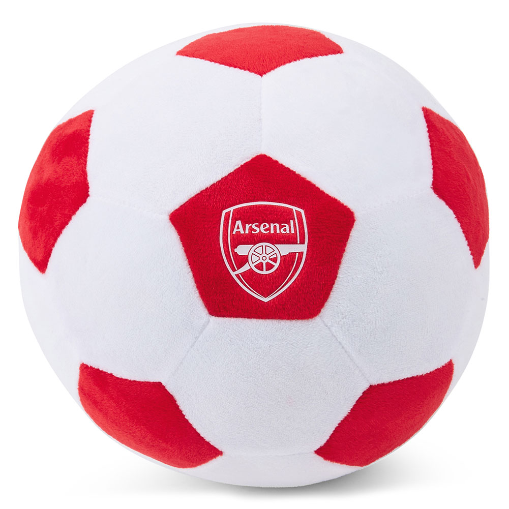Arsenal FC soft plush football toy with a Gunners crest in the middle