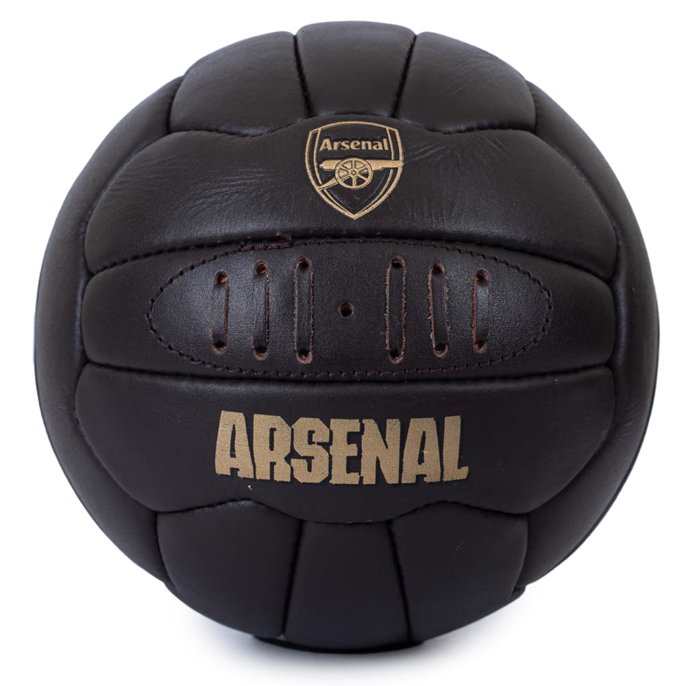 Arsenal FC retro heritage football in genuine leather with a gold debossed Arsenal crest and text