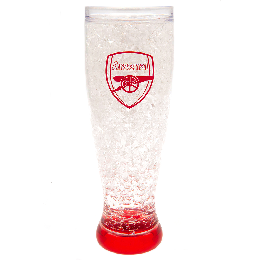 Arsenal FC slim frosted freezer mug with a red base and the Arsenal FC club crest