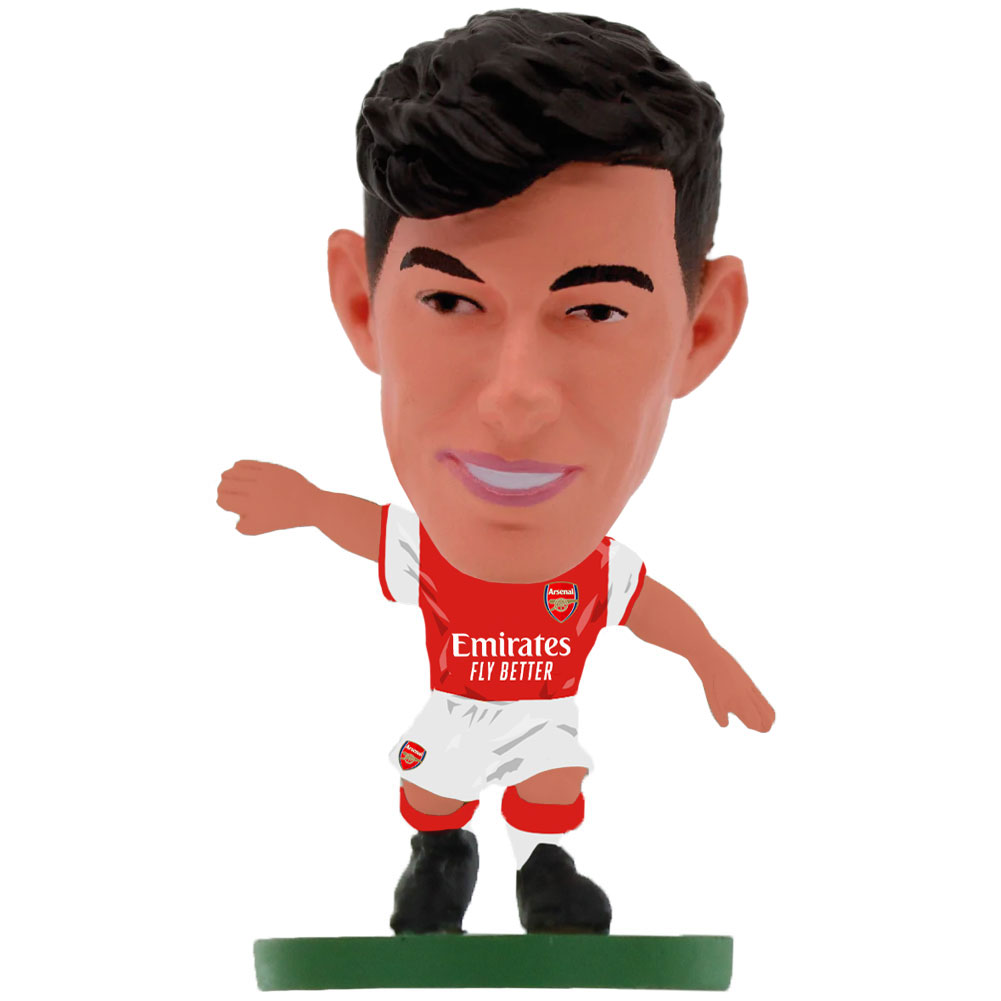 Havertz SoccerStarz figure in the classic Arsenal home kit on a green base