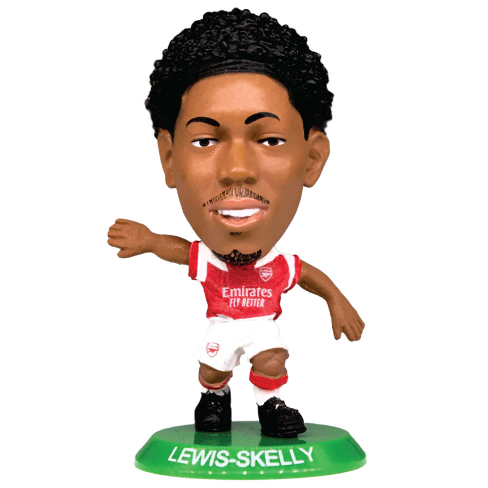 Lewis-Skelly SoccerStarz figure in the classic Arsenal home kit on a green base