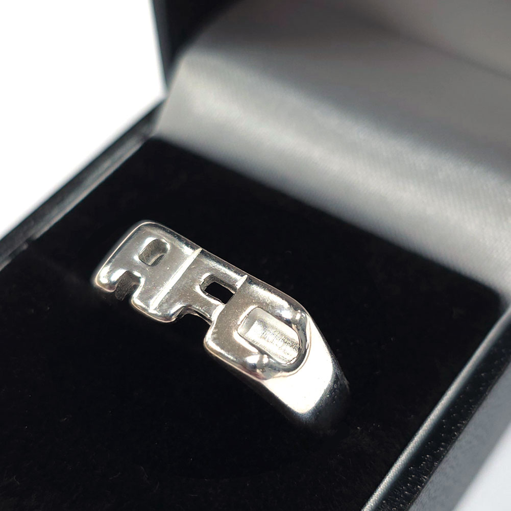 Arsenal FC sterling silver ring with the classic AFC design, size Q