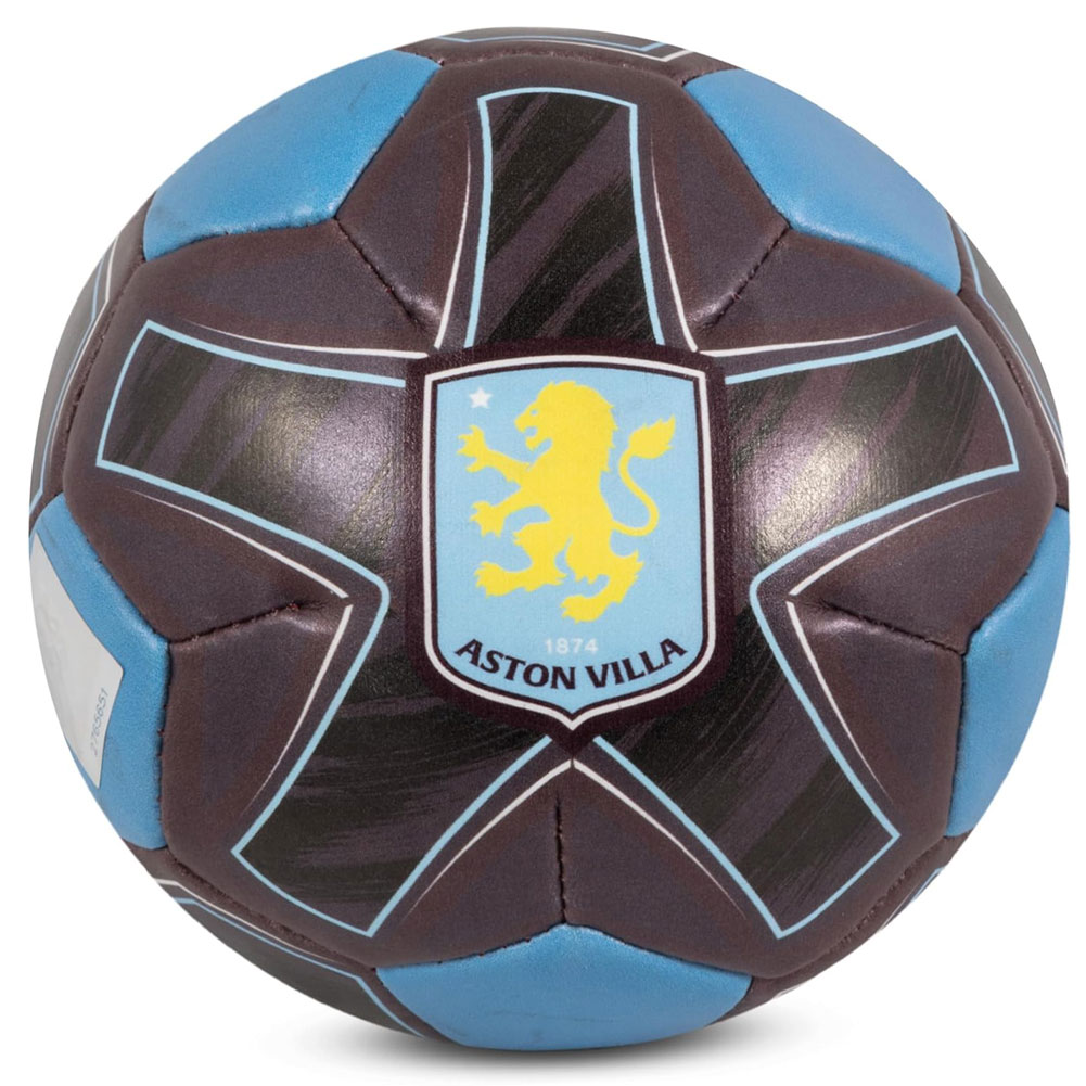 Aston Villa FC claret and blue 4 inch textured soft ball featuring the Villa crest