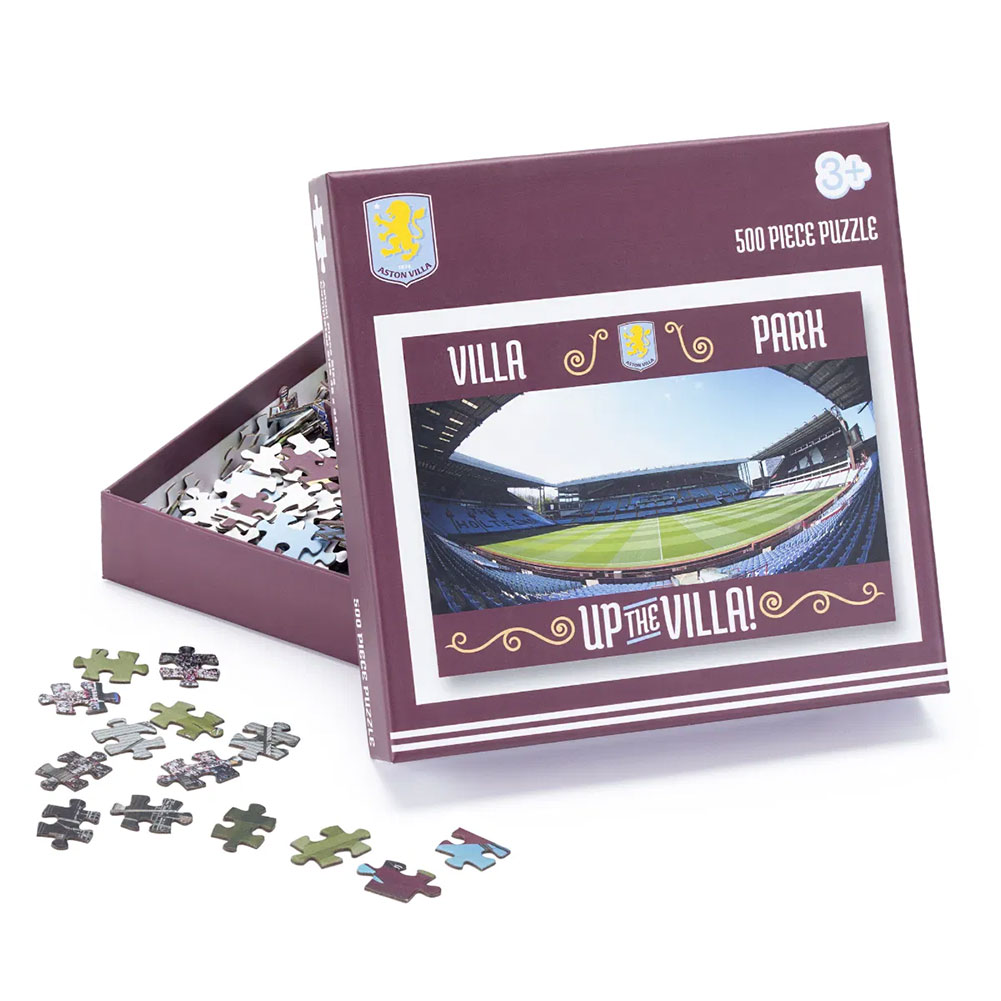 Aston Villa FC 500-piece jigsaw puzzle showing a picture of Villa Park Stadium