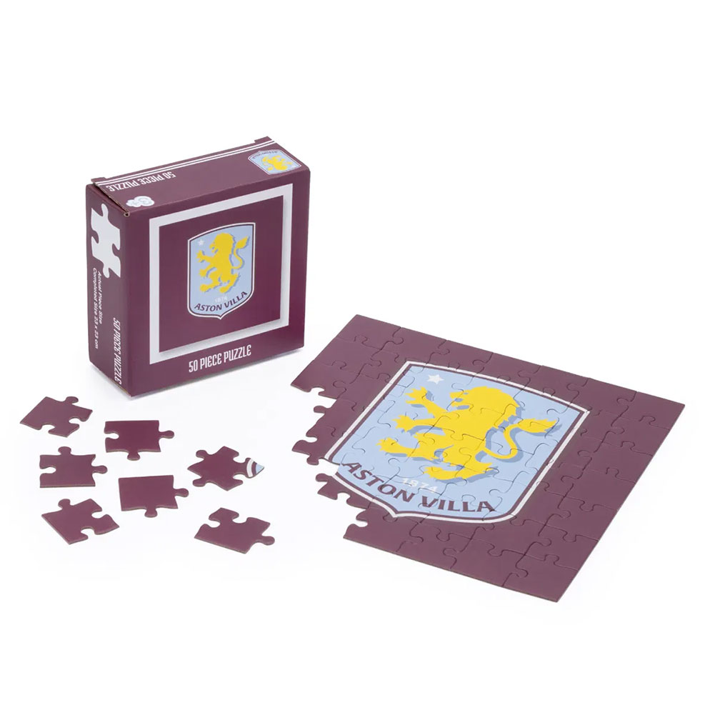 Aston Villa FC 50-piece junior jigsaw puzzle showing a picture of the Aston Villa crest