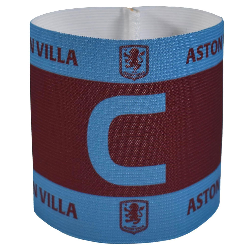 Aston Villa FC elasticated captain's armband featuring the club crest in team colours