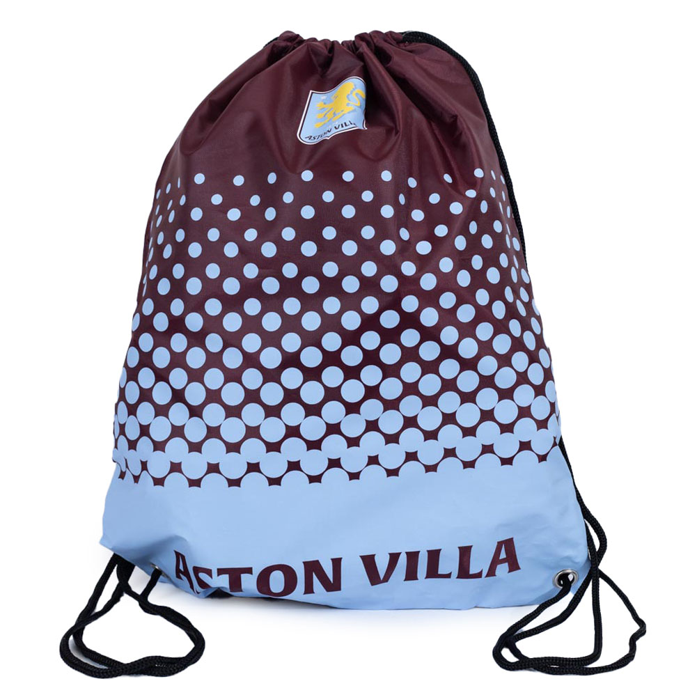 Aston Villa FC Fade gym bag with a full colour club crest and Aston Villa text