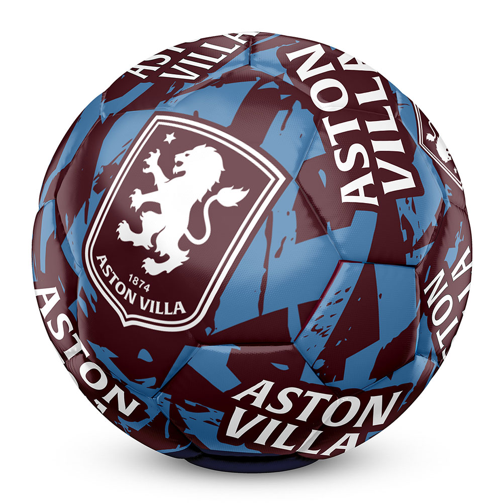 Aston Villa FC claret and blue graffiti design Size 5 football with a full colour Villa crest