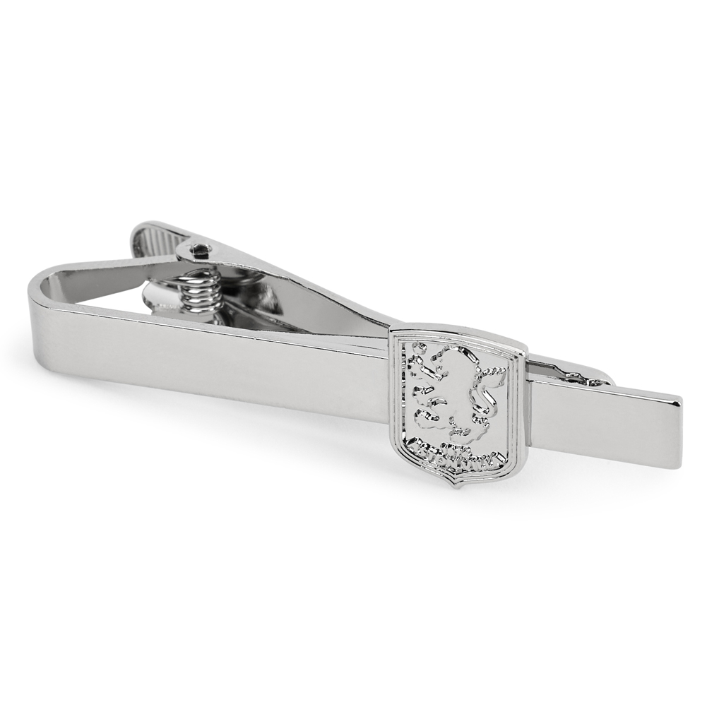 Aston Villa FC silver plated tie slide with a mirror finish and the Villa crest on the pin