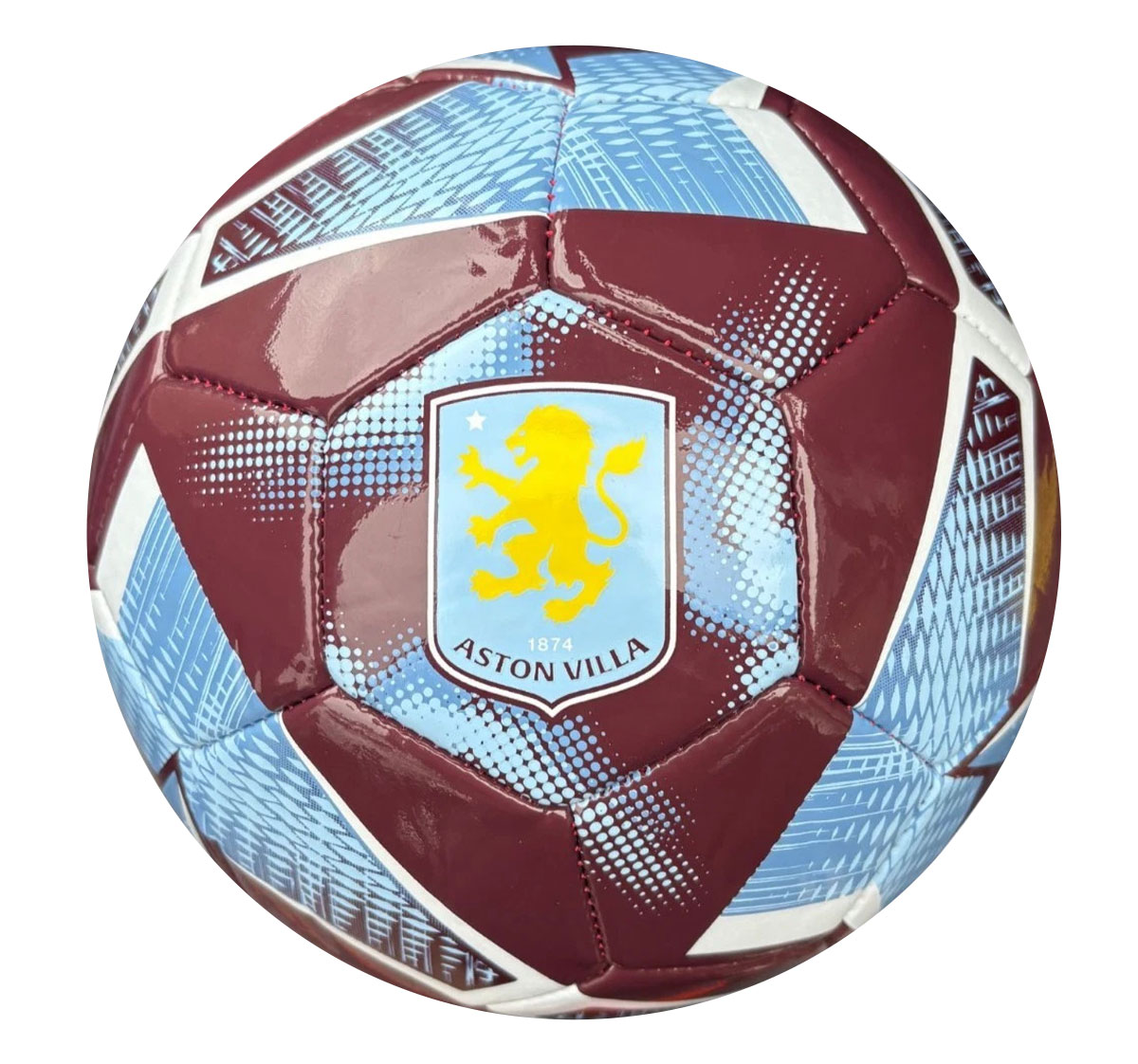 Aston Villa FC multi colour PVC panel size 3 football with a full colour Villa crest