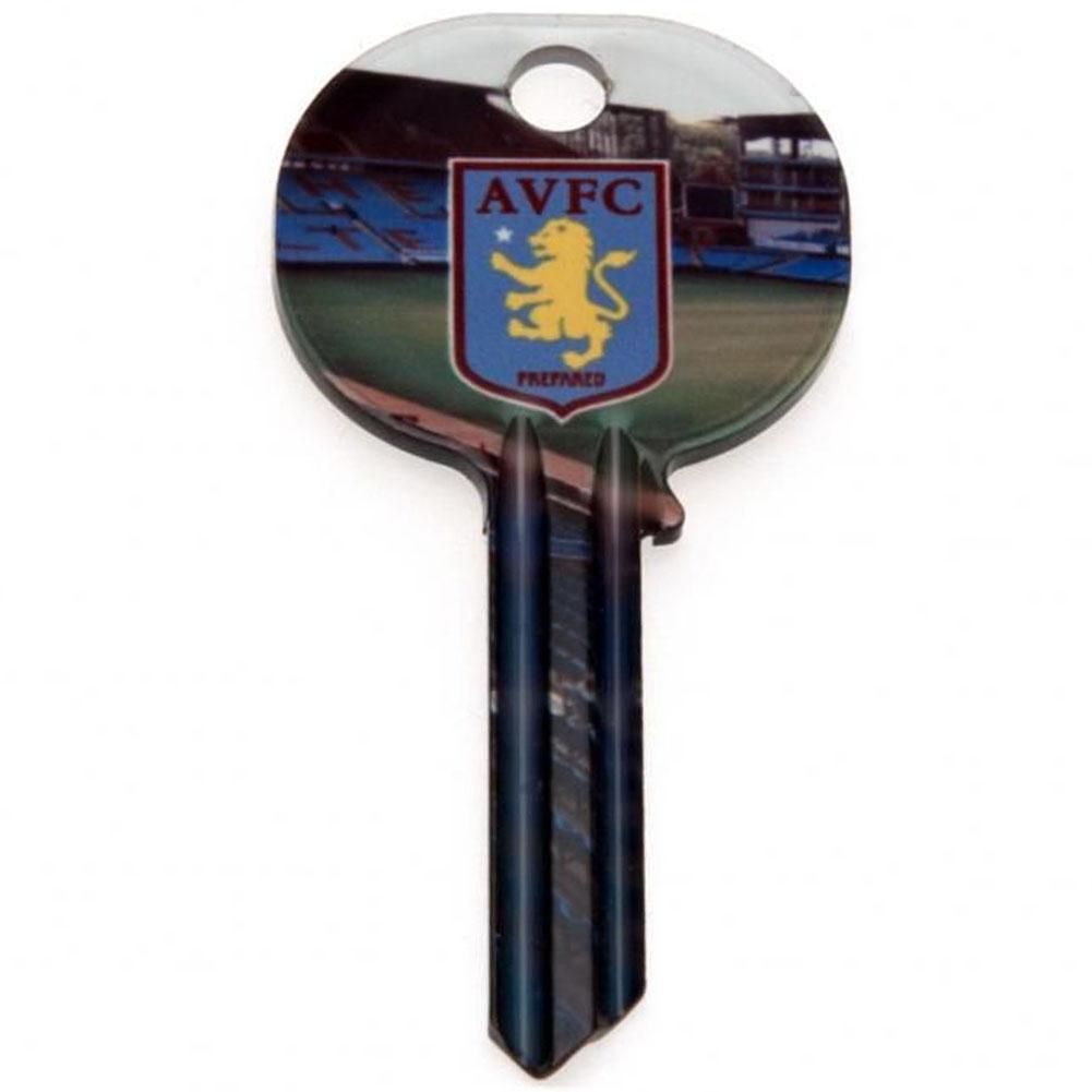 Aston Villa FC blank door key with a full colour crest and stadium design on both sides