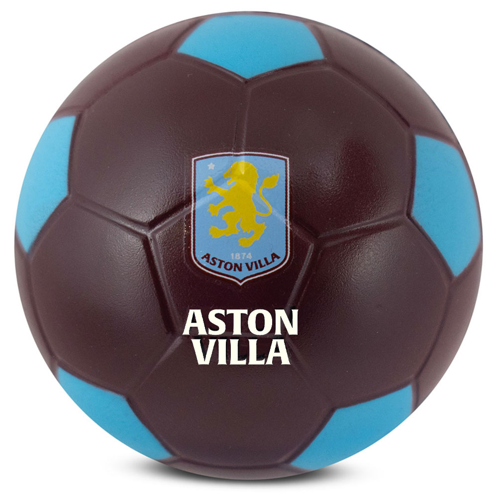 Claret and blue Aston Villa FC football design stress ball printed with a full colour Villa crest