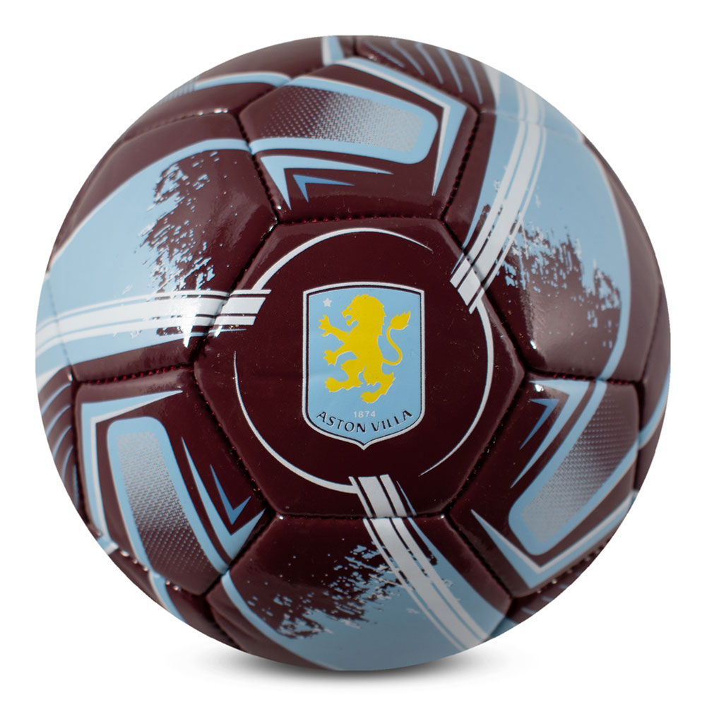 Aston Villa FC Turbine football in claret, blue and white with a full colour Villa crest