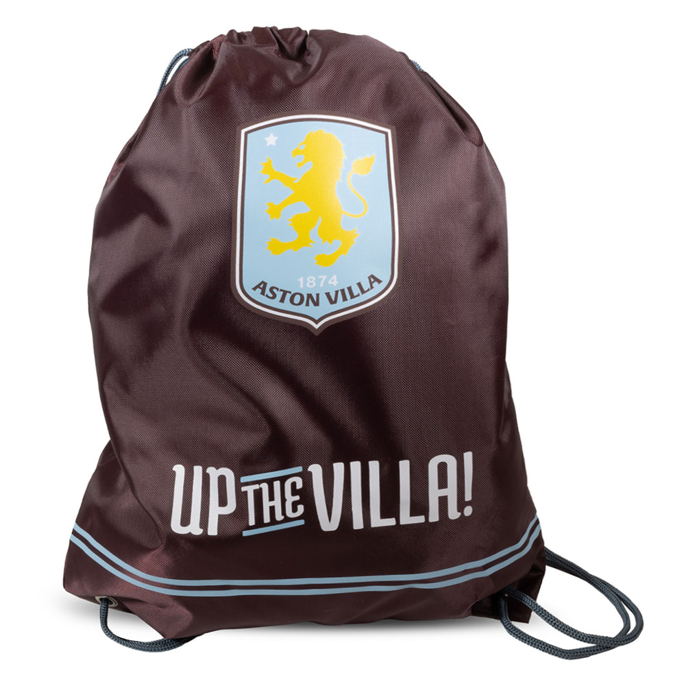 Aston Villa FC Up The Villa gym bag featuring a full colour club crest