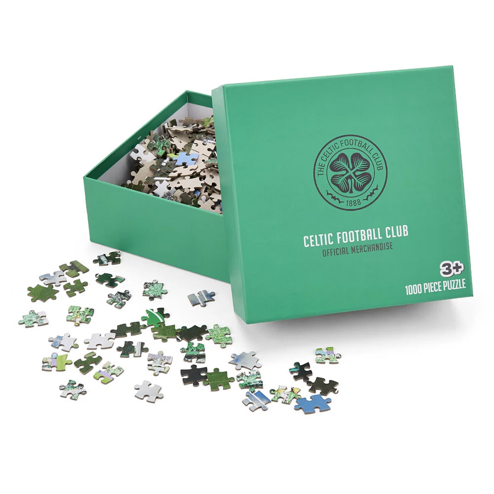 Celtic FC 1000 piece jigsaw puzzle showing a picture of Celtic Park Stadium in a presentation box