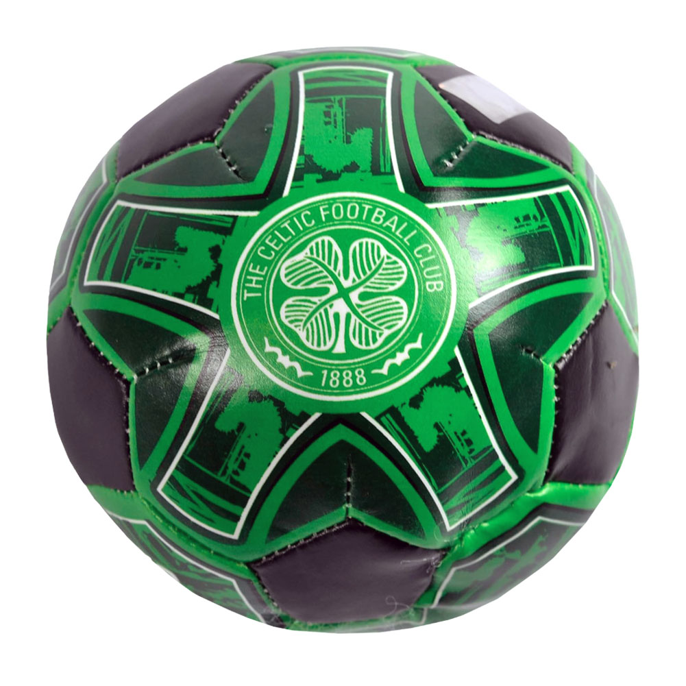 Celtic FC black and green 4 inch textured soft ball featuring the club crest