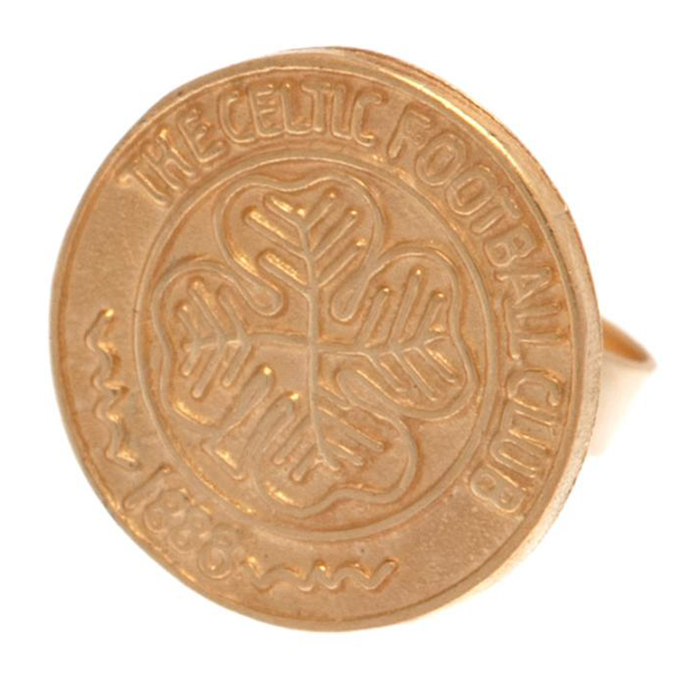Celtic FC 9ct gold earring stud featuring a detailed club crest