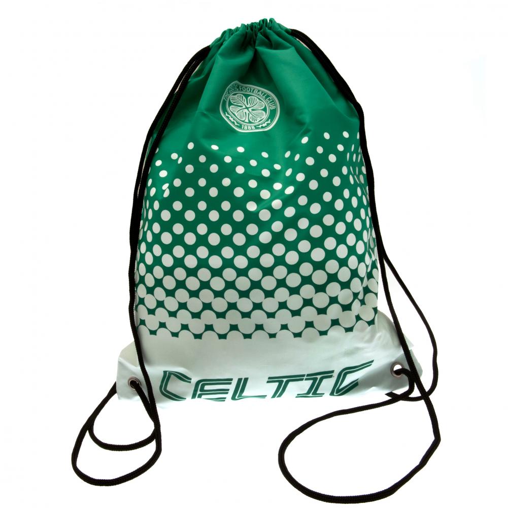 Celtic FC Fade gym bag featuring FCB text and a full colour club crest
