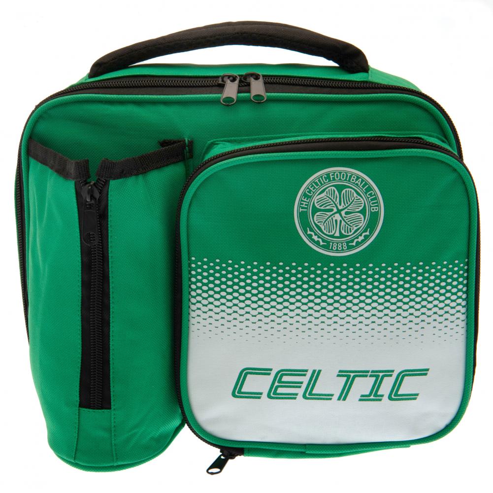 Celtic FC fade design lunch bag with Celtic FC text, full colour club crest and carry handle