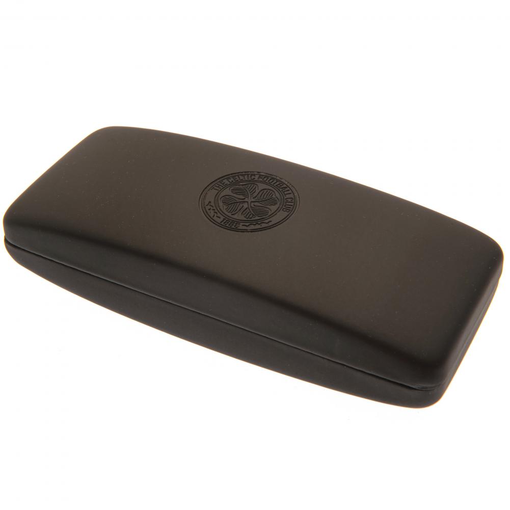 Black debossed Celtic FC glasses case with a club crest lens cloth in a presentation box
