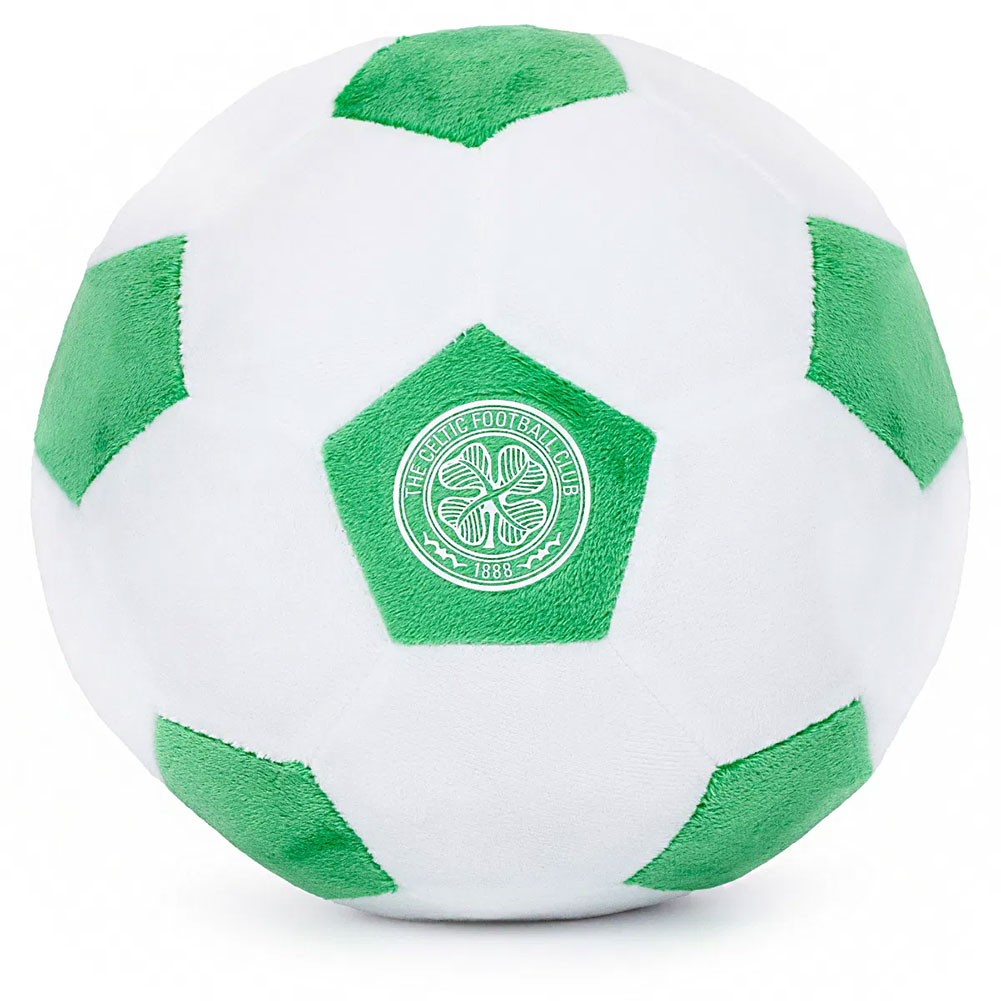 Celtic FC soft plush football with green and white panels and a Celtic crest in the middle