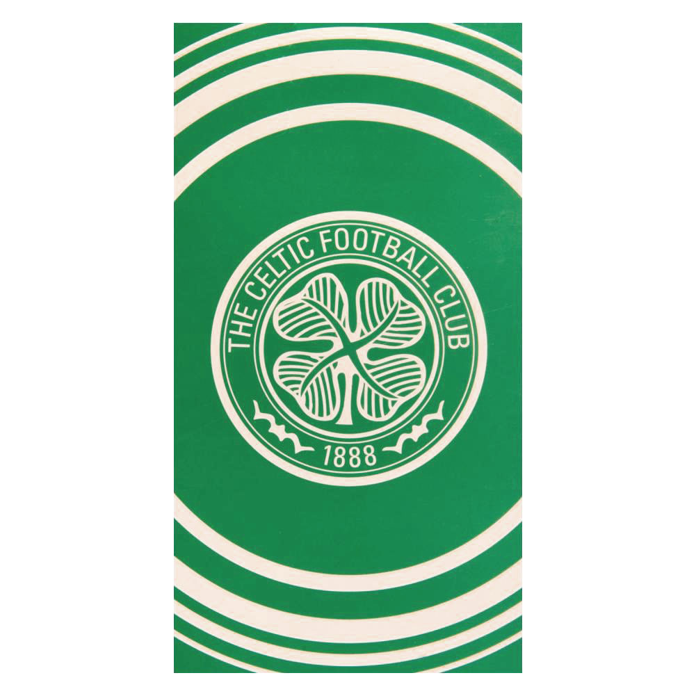 Celtic FC Pulse cotton velour beach towel with a large central crest