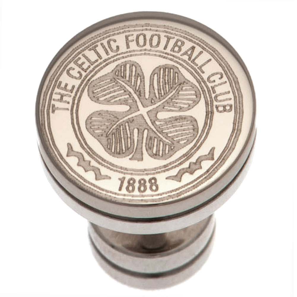 Celtic FC stainless steel stud earring with a laser printed Celtic crest