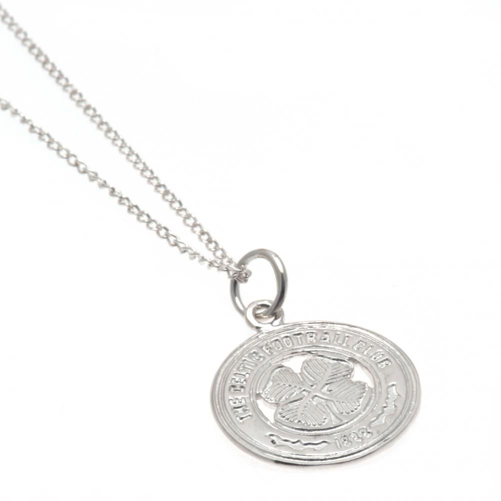 Celtic FC sterling silver crest pendant on a chain necklace with a lobster clasp