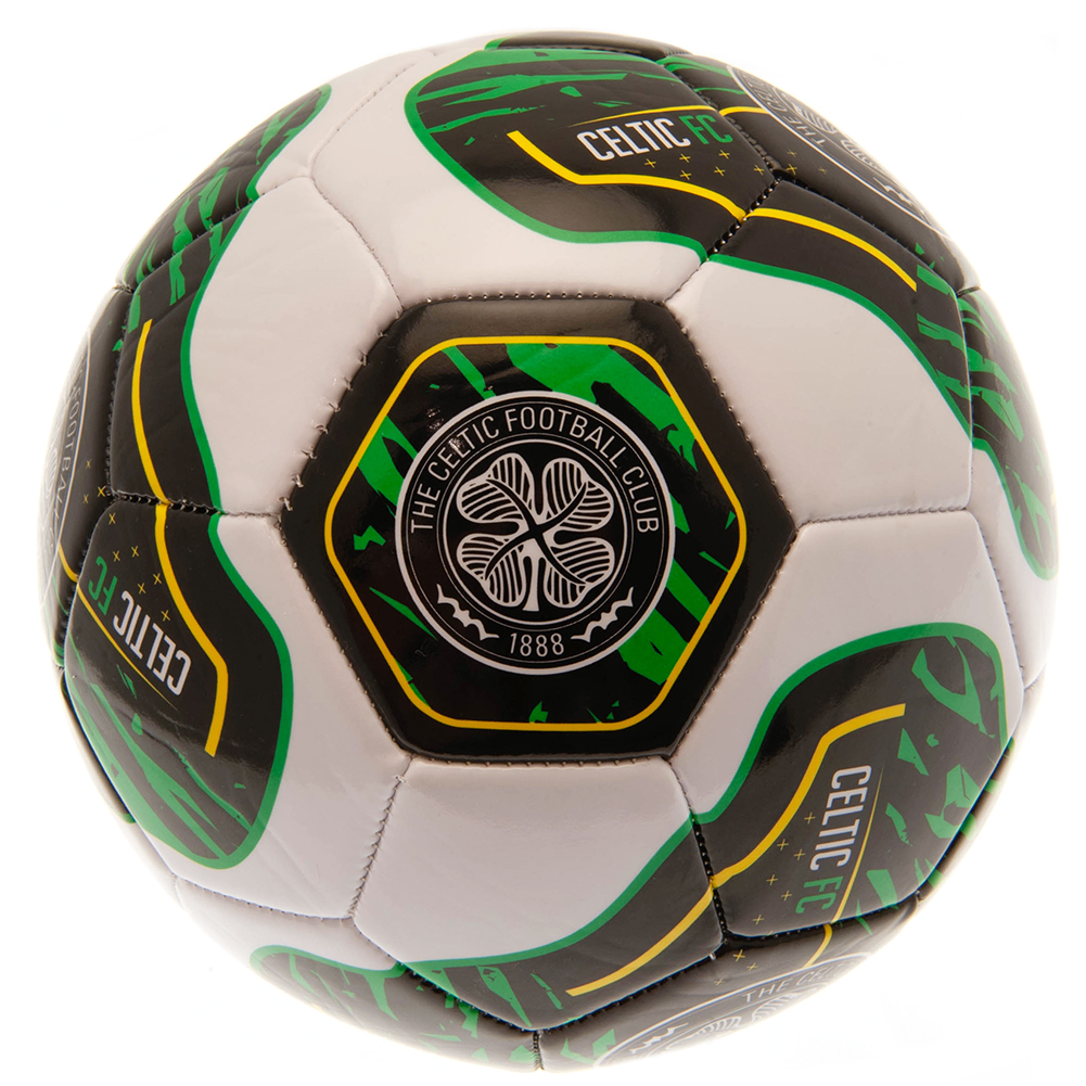 Celtic FC tracer football in green and white with a white out Celtic crest