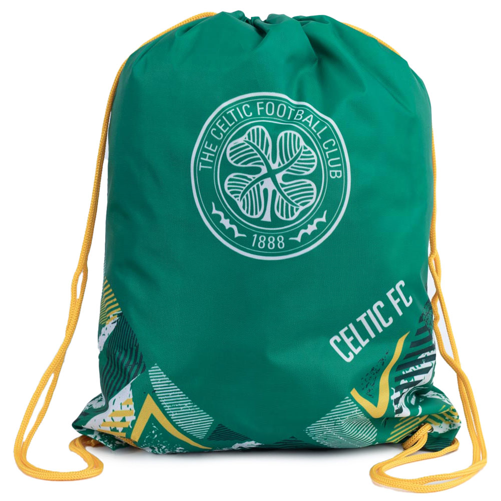Vibrant green Celtic FC Vector gym bag with the Celtic crest and text in white