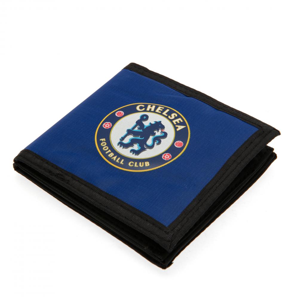 Royal blue Chelsea FC canvas wallet with black trim and a full colour Chelsea club crest