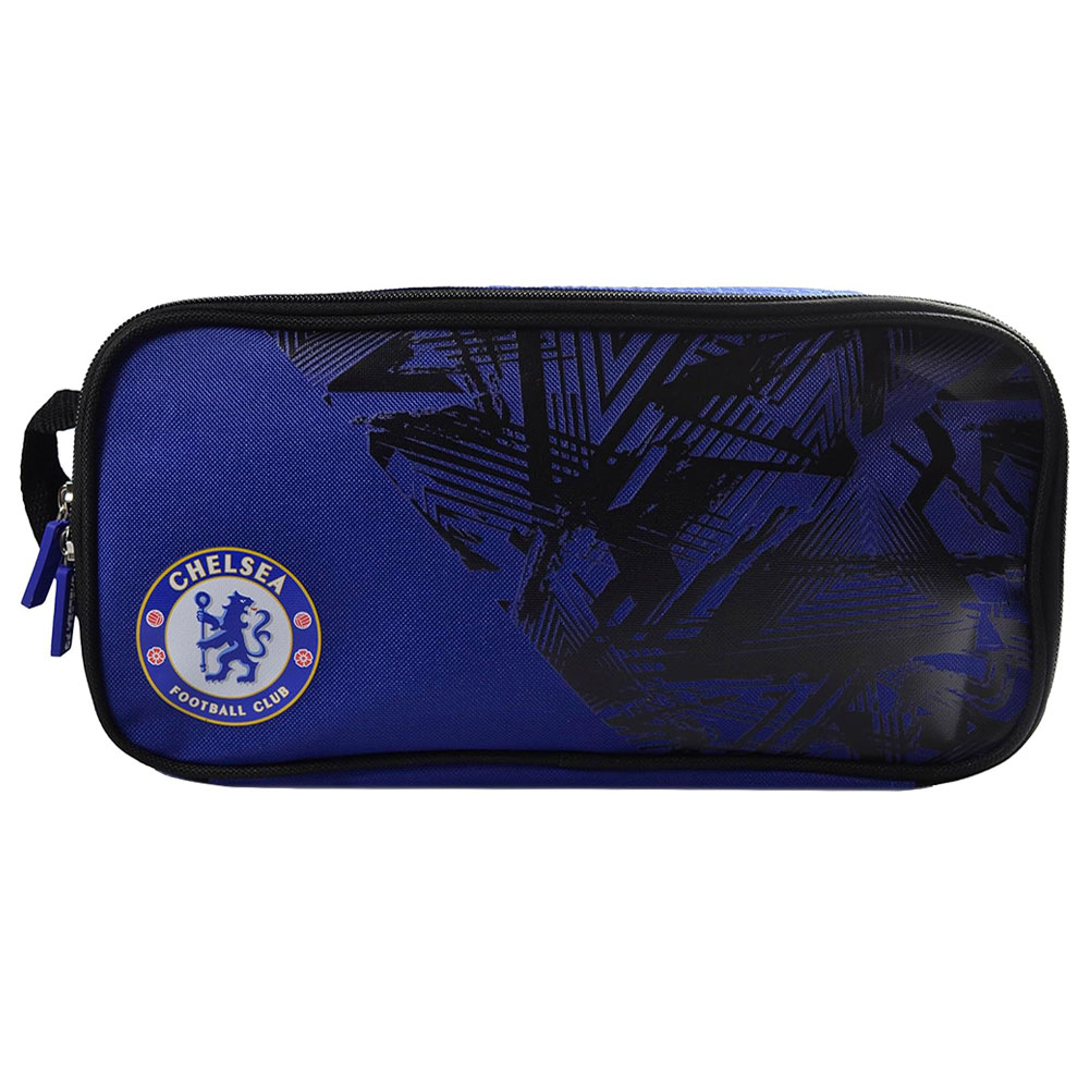 Chelsea FC Fusion design boot bag with a full colour Chelsea crest and rubber zip pulls