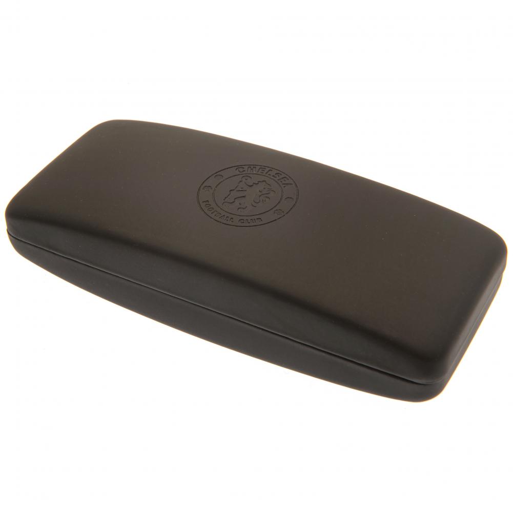 Black debossed Chelsea FC glasses case with a club crest lens cloth in a presentation box