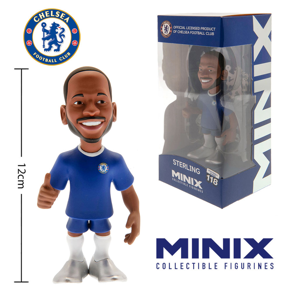Chelsea FC MINIX figure of Raheem Sterling in Chelsea team kit, 12cm tall