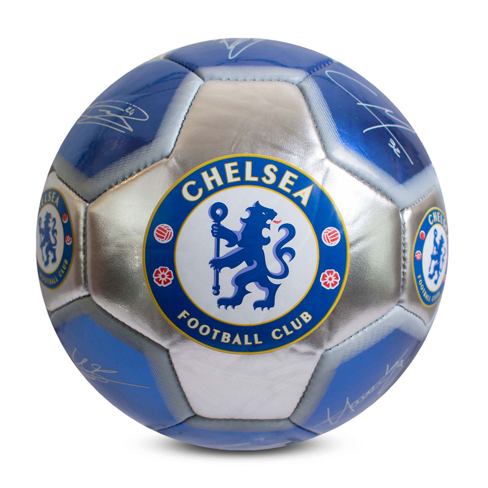Chelsea FC Sig 26 skill ball with the Chelsea crest, The Pride of London strapline and player signature prints