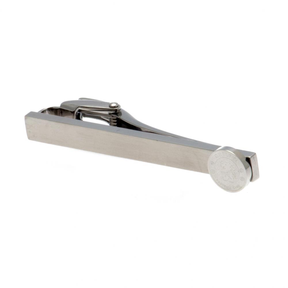Chelsea FC stainless steel tie slide with the Chelsea crest on the pin