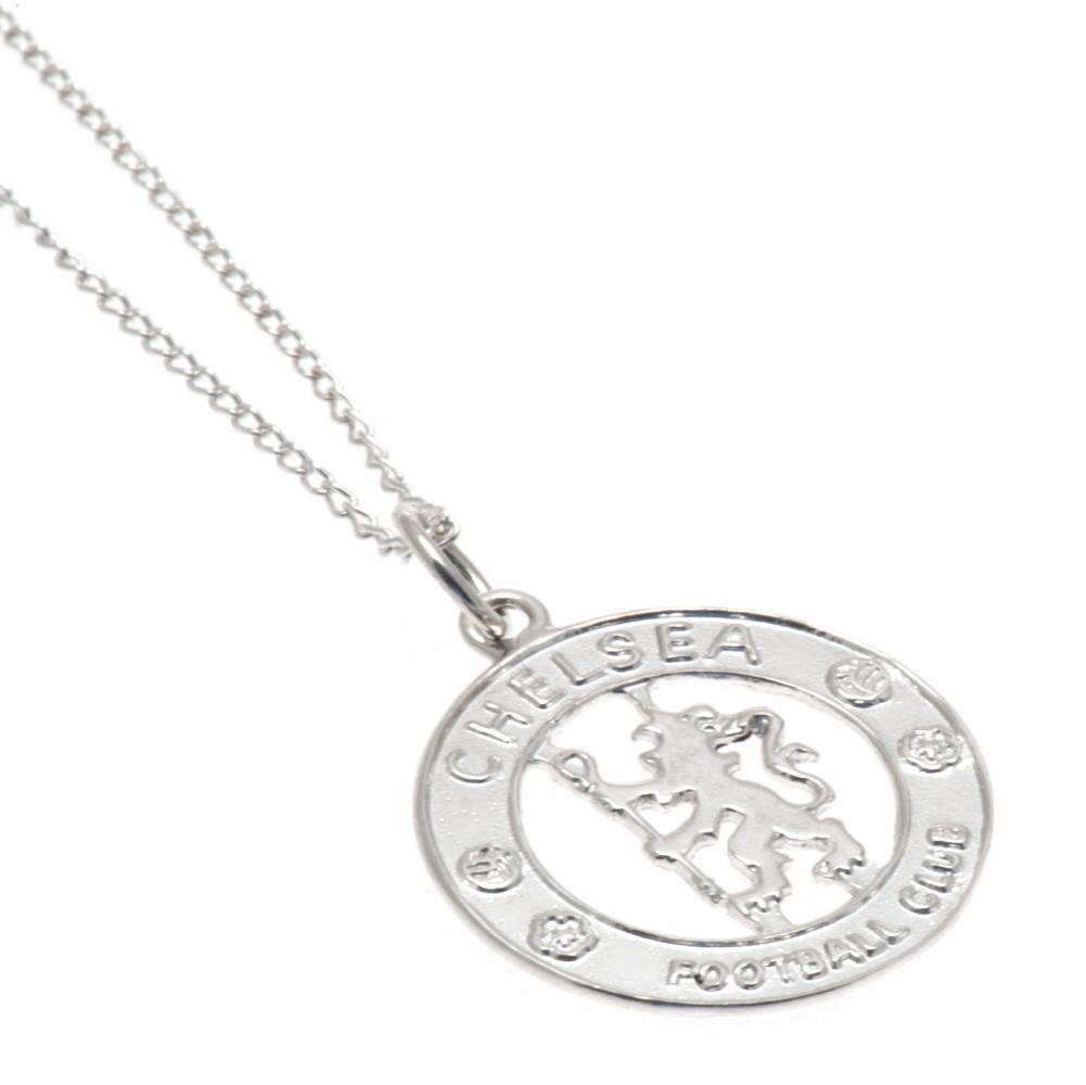Chelsea FC sterling silver crest pendant on a chain necklace with a lobster clasp